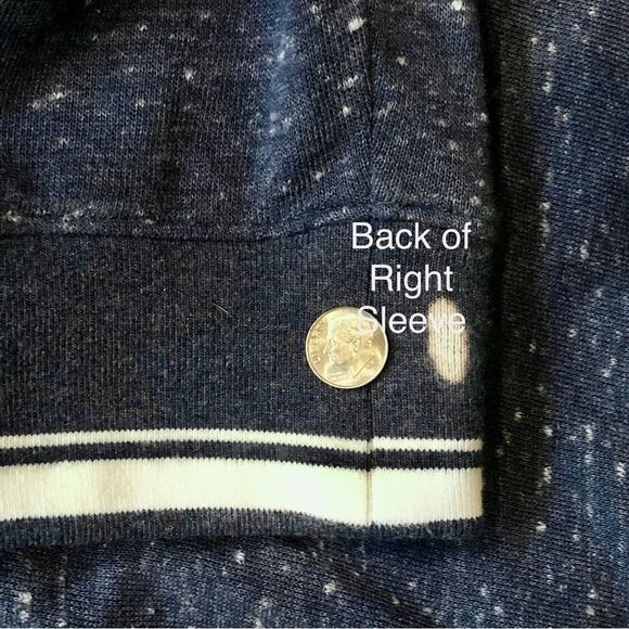 URBAN PIPELINE Mens Blue Speckled Full Zip Jacket Striped Collar Cuff Hem XXL - Picture 8 of 8